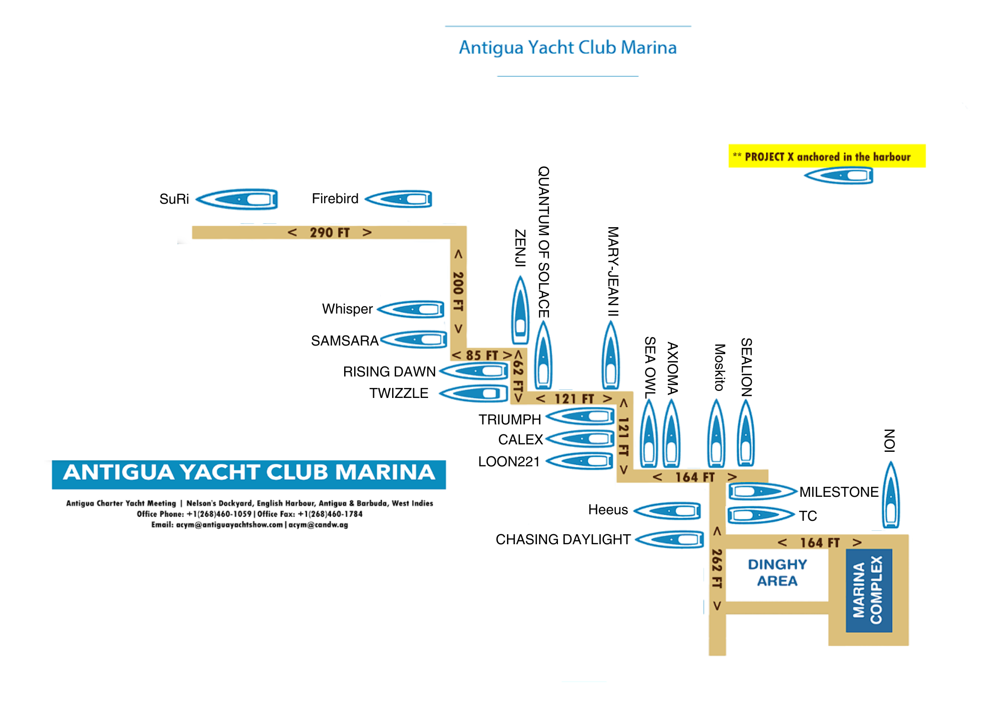 Antigua Yacht Club Marina Map